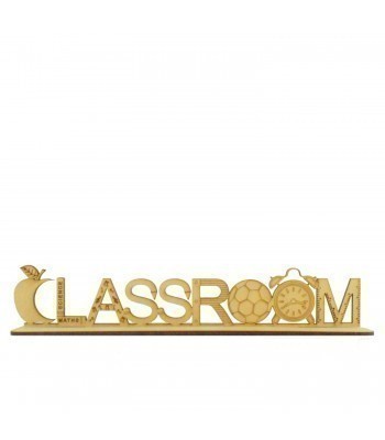 Laser Cut 3mm Fun Teacher Themed Word On Stand - Classroom